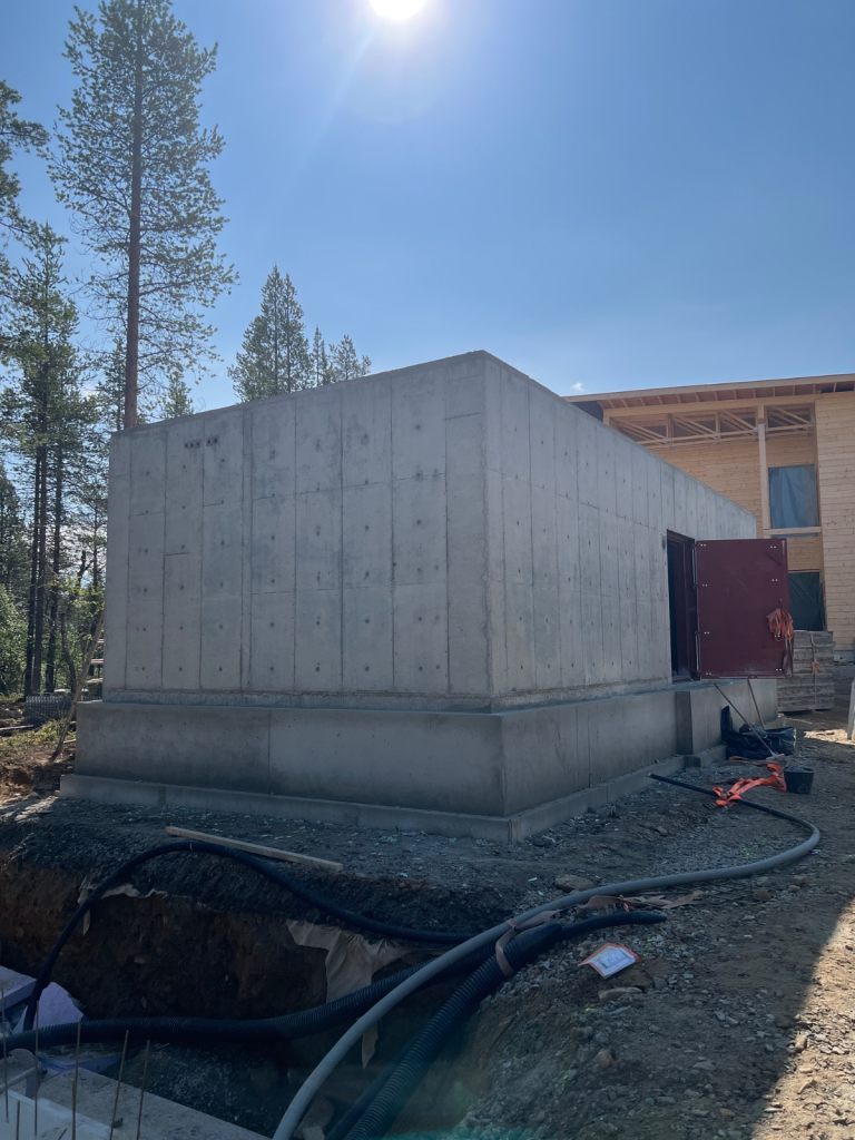 Finished on-site cast civil shelter for hotel